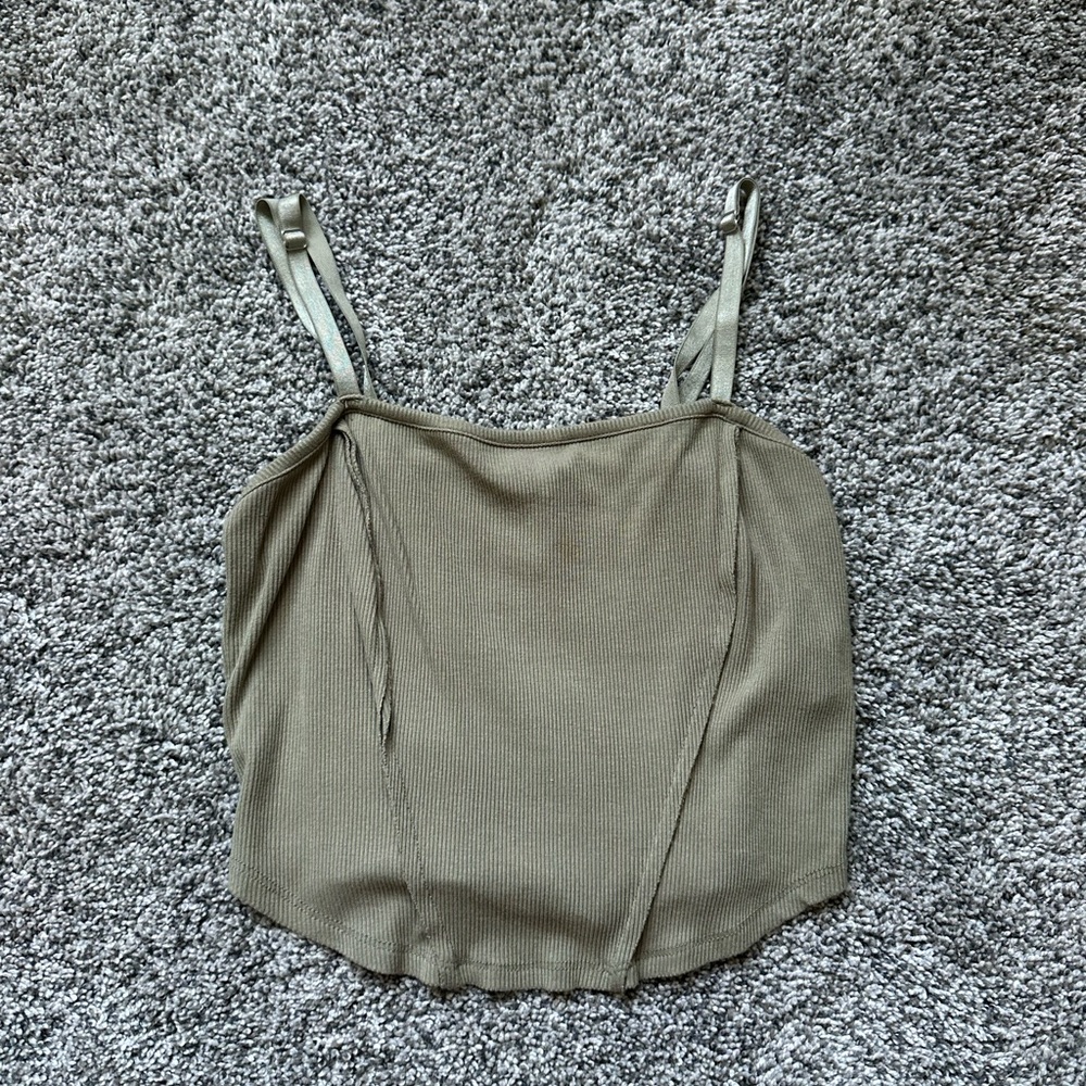 H&M Green Fitted Camisole Top